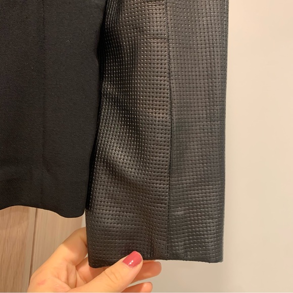 Rag & Bone for Intermix Black Blazer with Leather Sleeves - 8 - Picture 9 of 12